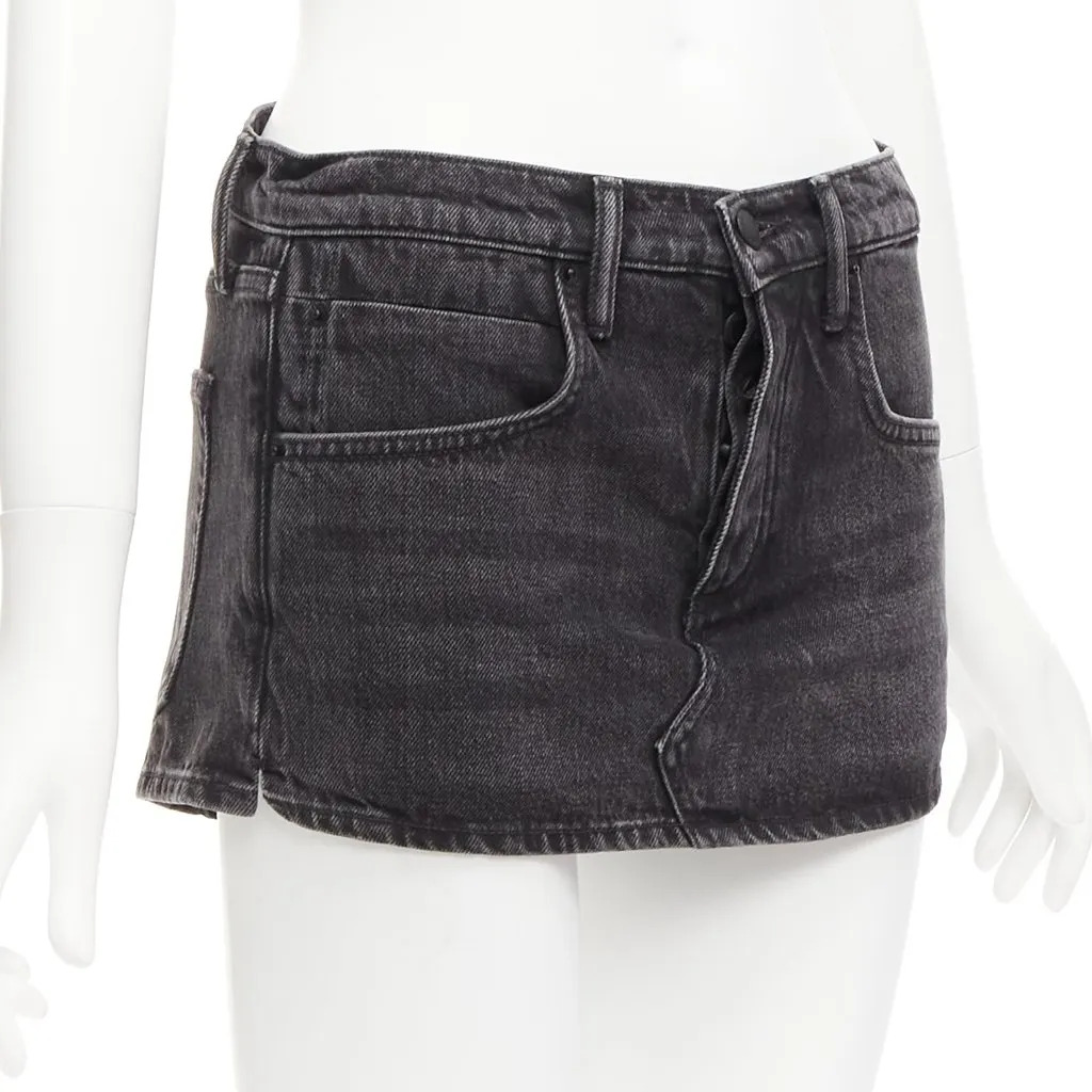 Alexander Wang Skirt Back Skorts Black Cotton Very good - Inside View