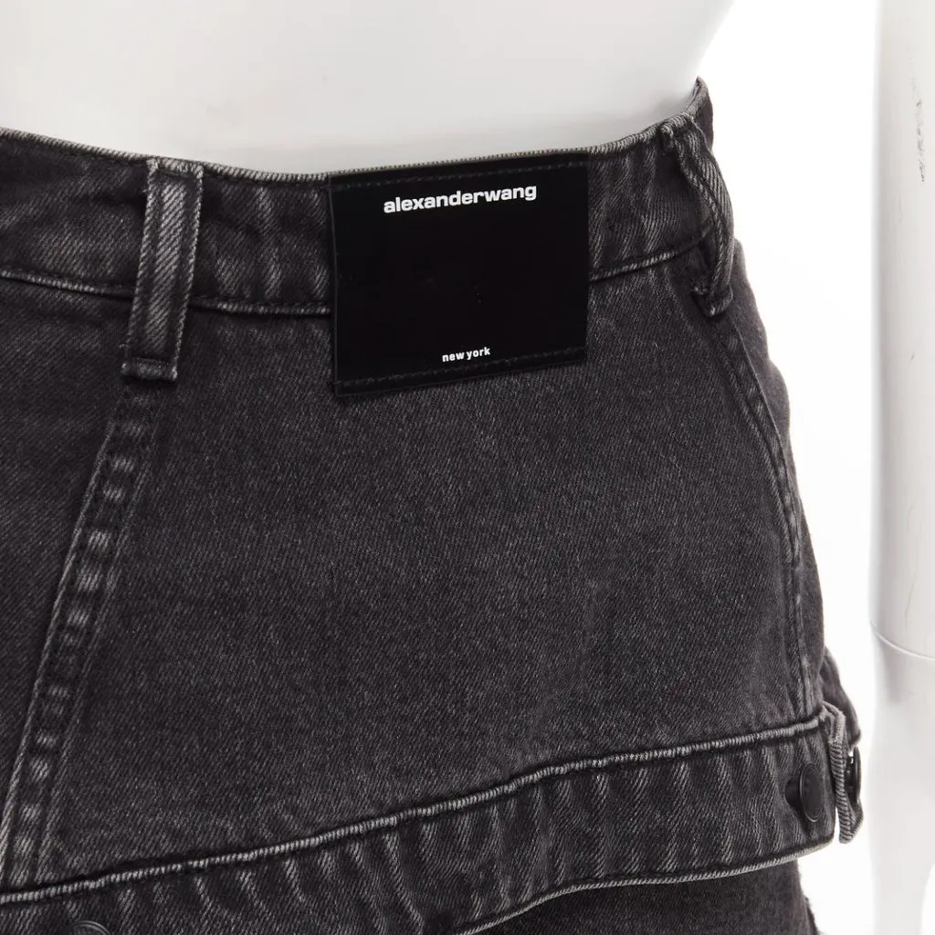 Alexander Wang Cutaway Skort Shorts Black Cotton Very good - Back View