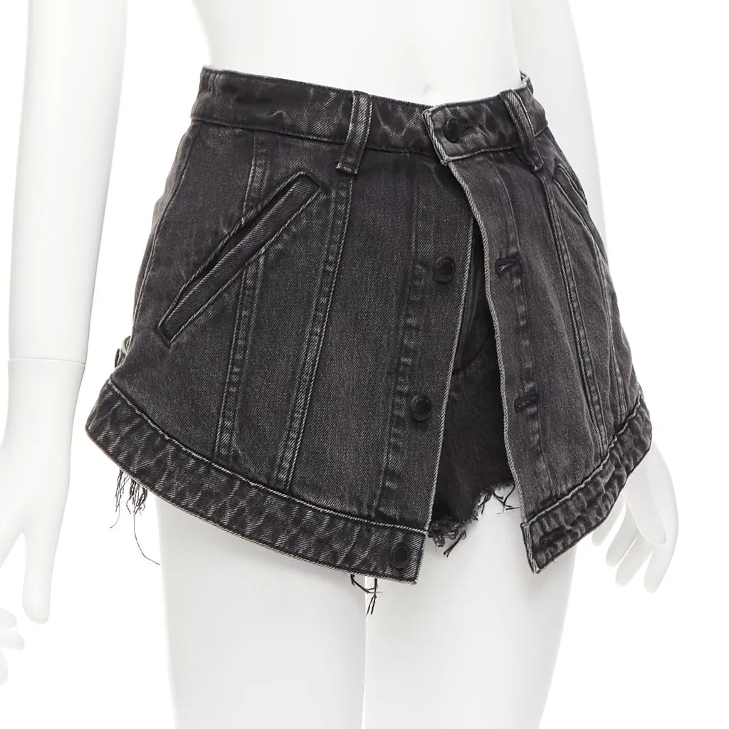 Alexander Wang Cutaway Skort Shorts Black Cotton Very good - Inside View