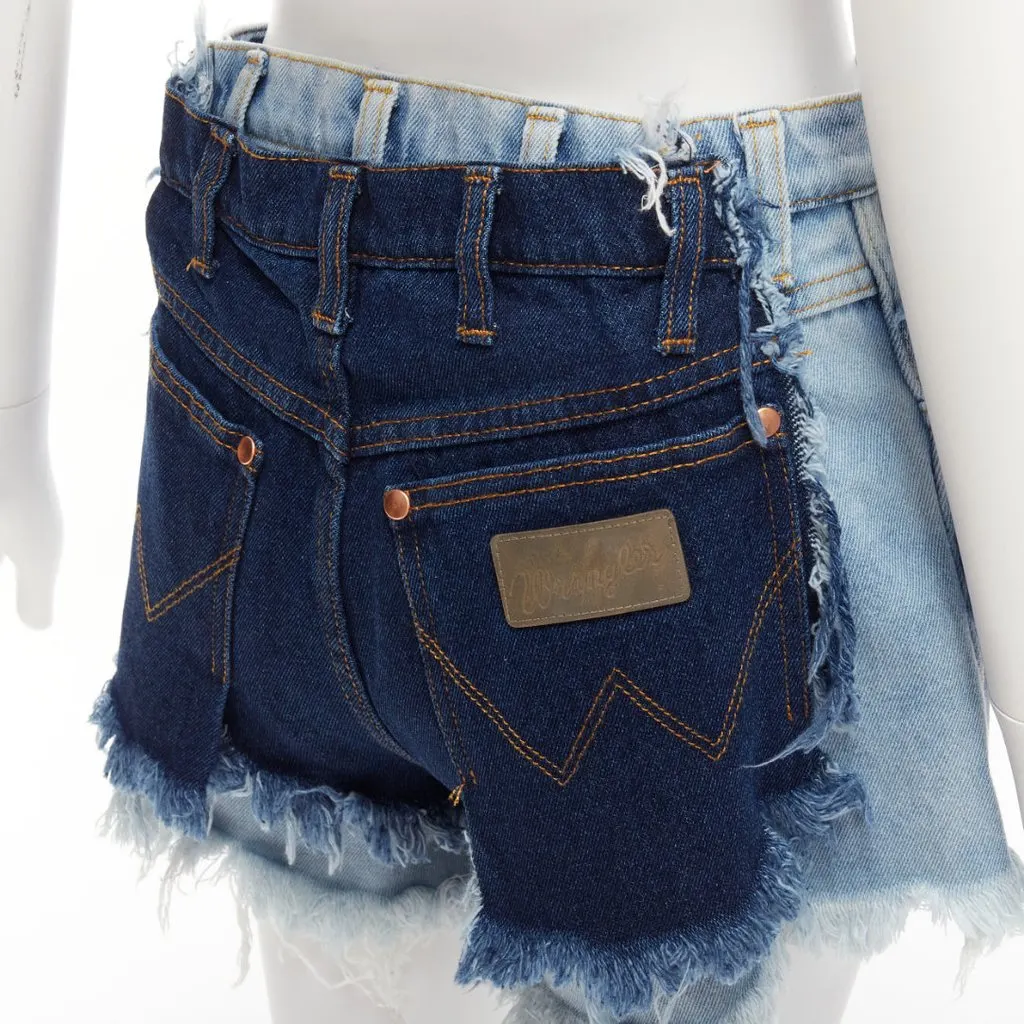 Natasha Zinko Layered Denim Shorts Blue Very good - Back View