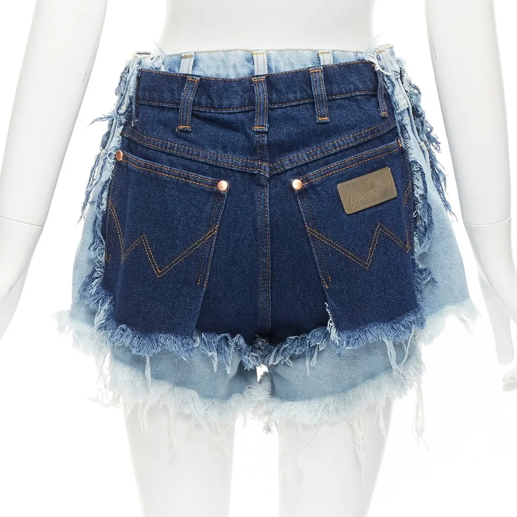 Natasha Zinko Layered Denim Shorts Blue Very good - Box View