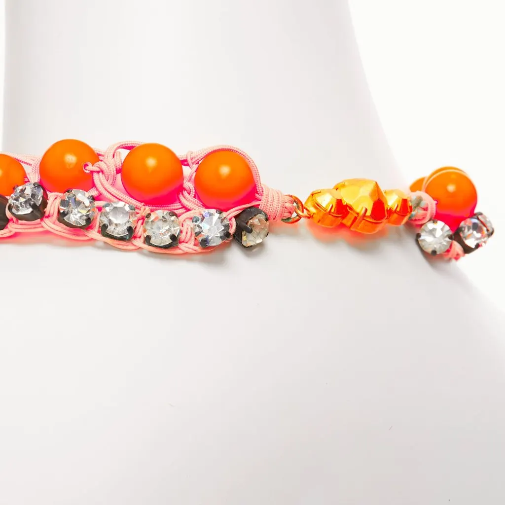 Shourouk Crystal Rope Choker Orange Metal Very good - Back View