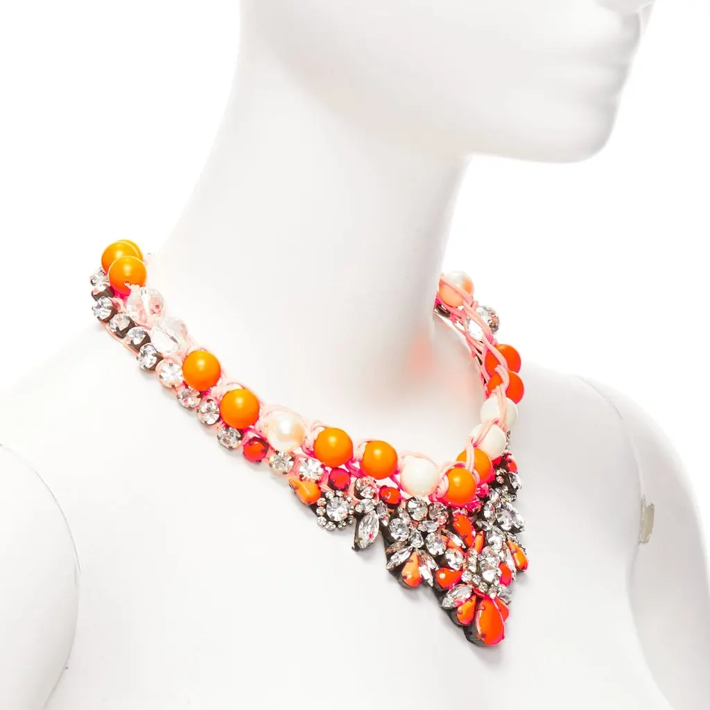 Shourouk Crystal Rope Choker Orange Metal Very good - Inside View