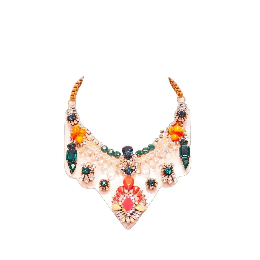 Shourouk Beads PVC Necklace MultiColor Plastic Fair - Front View