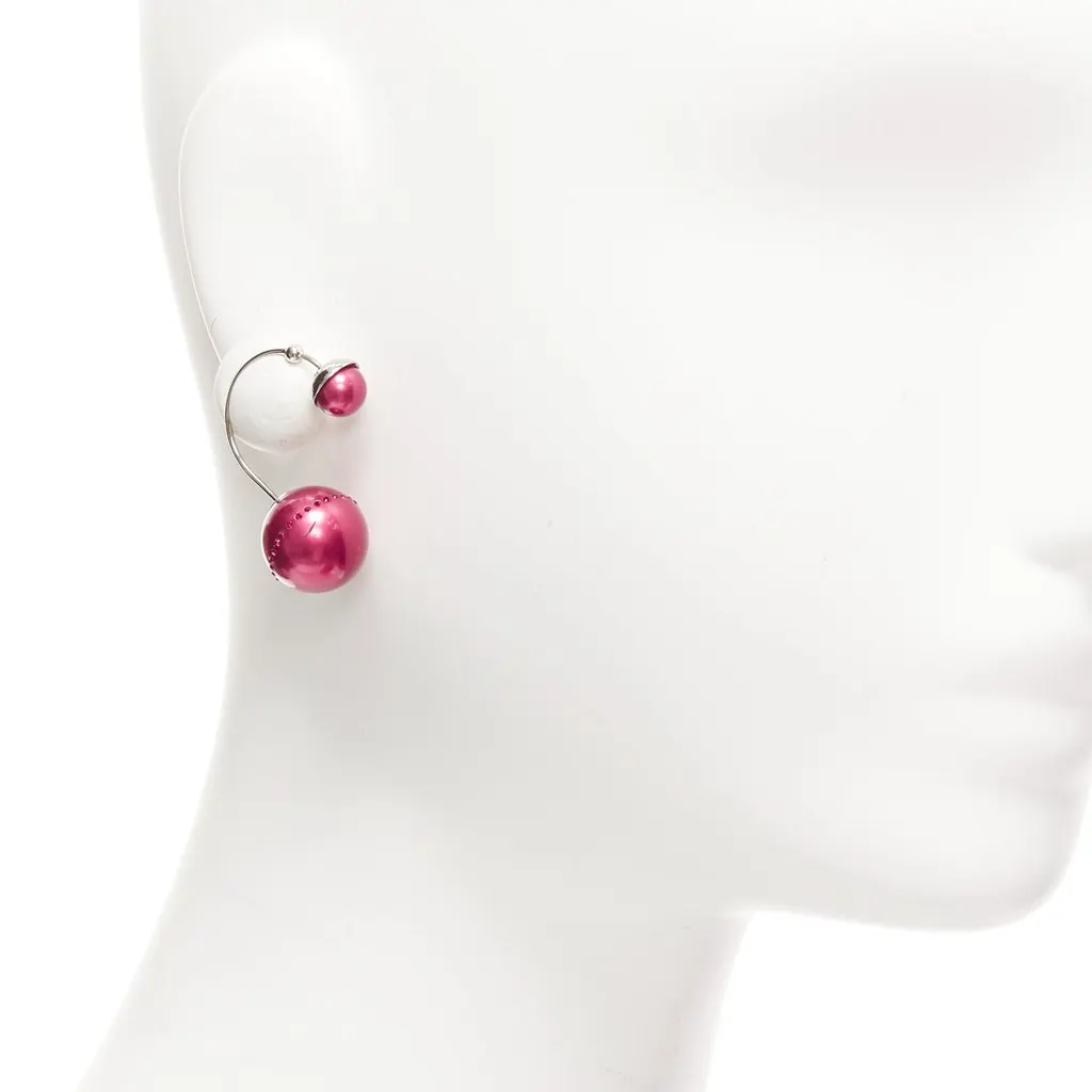 Dior Red Pearl Earrings Red Pearl Fair - Back View