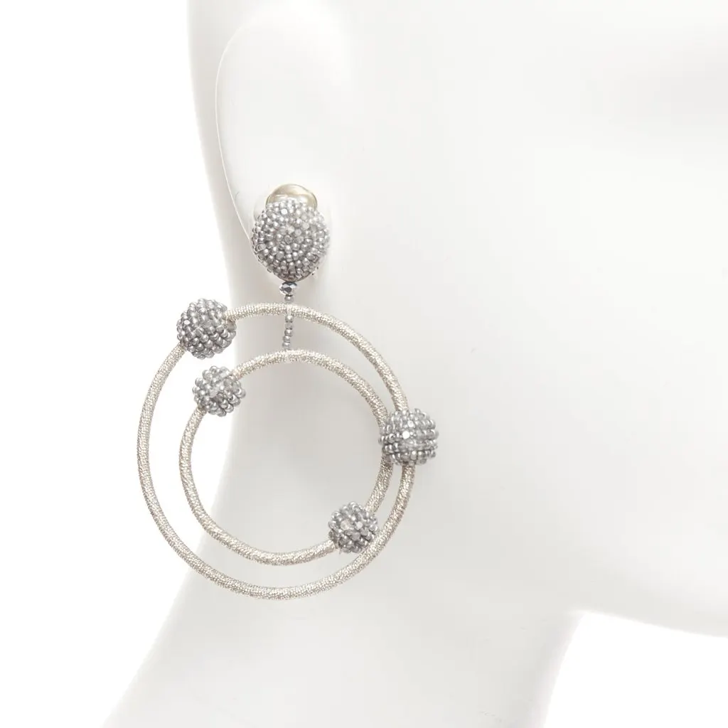 Oscar de la Renta Silver Earrings Silver Metal Very good - Inside View