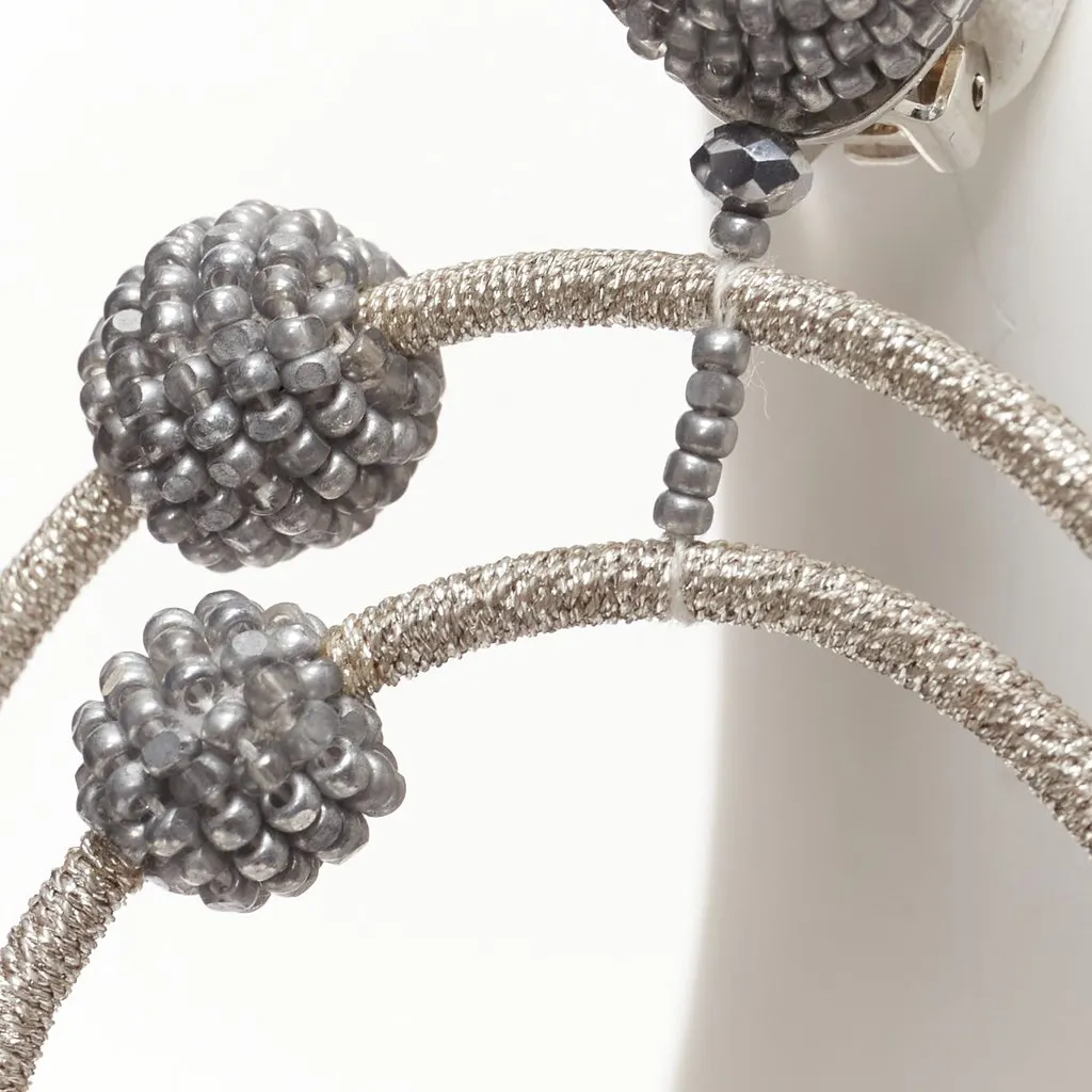 Oscar de la Renta Silver Earrings Silver Metal Very good - Model View