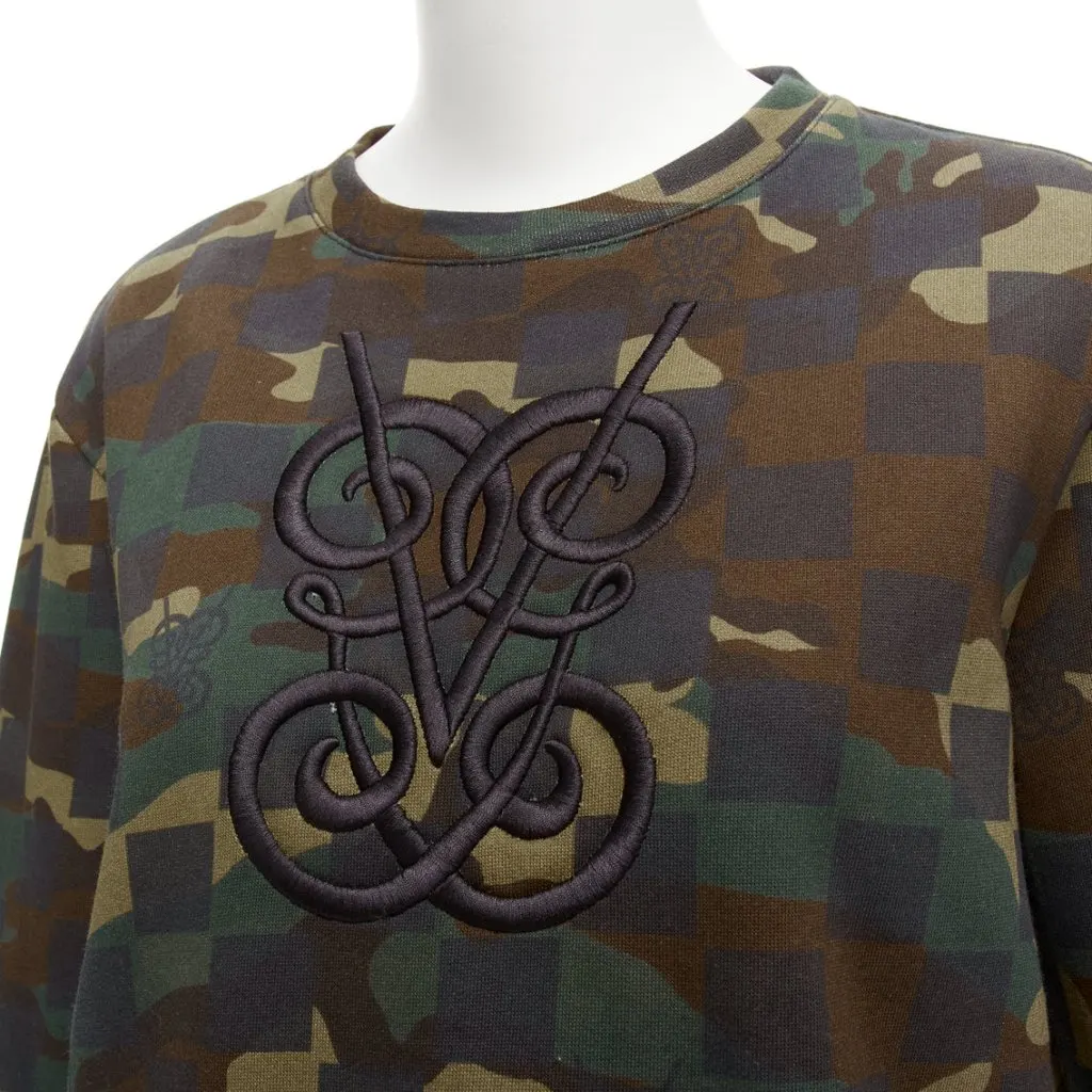Giambattista Valli Camo Logo Sweatshirt Green Cotton Never worn - Back View