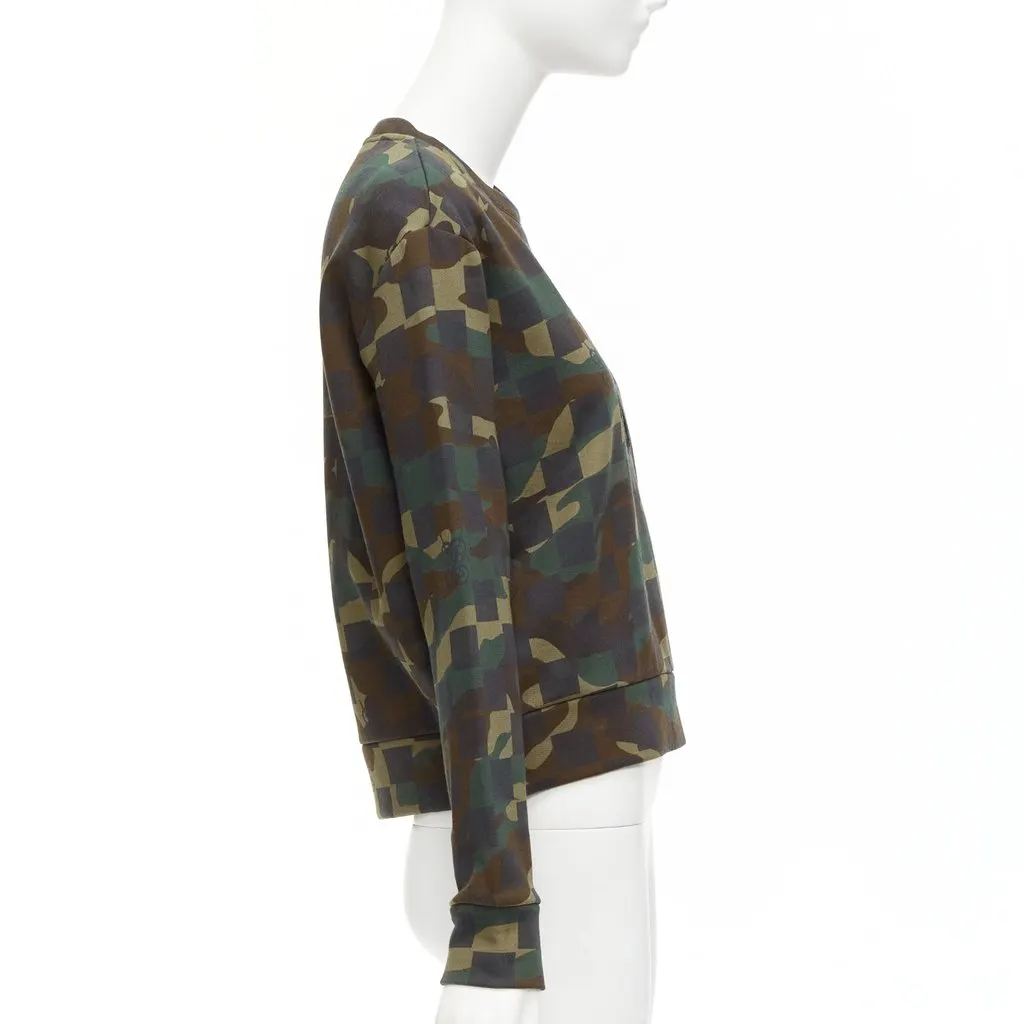 Giambattista Valli Camo Logo Sweatshirt Green Cotton Never worn - Model View