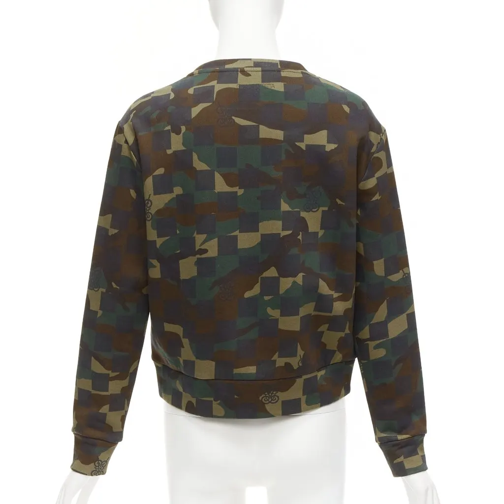 Giambattista Valli Camo Logo Sweatshirt Green Cotton Never worn - Box View