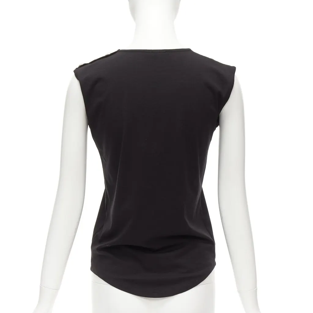 Balmain Crest Logo Tank Black Cotton Never worn - Box View