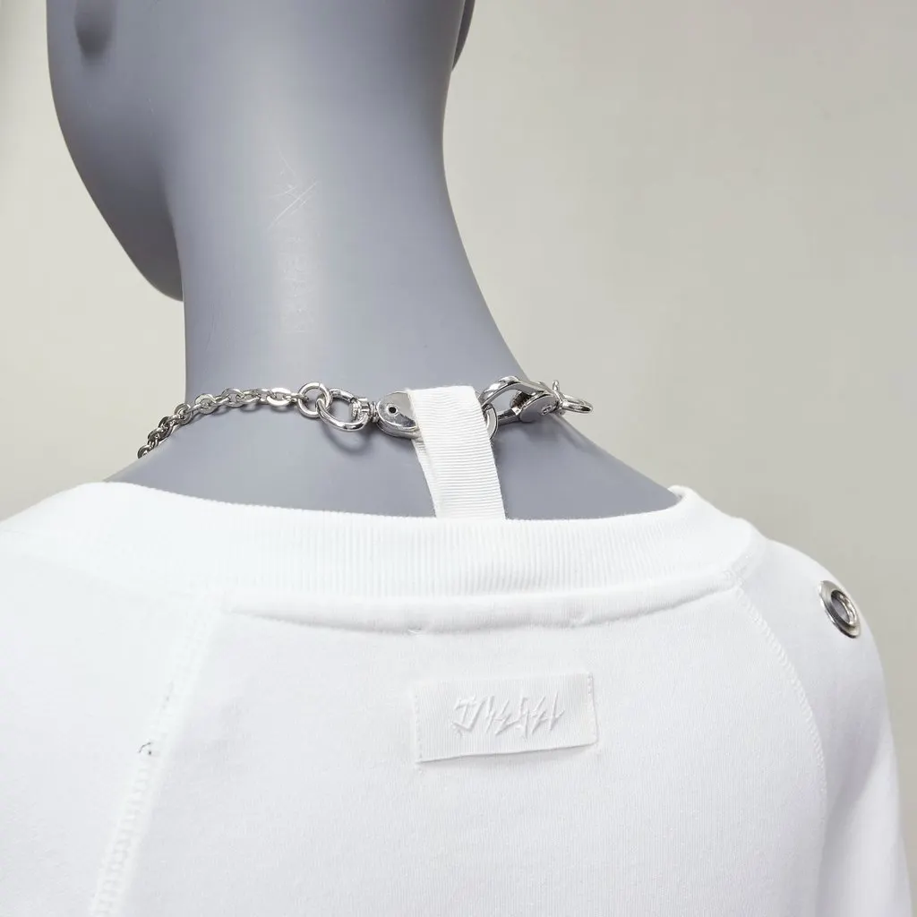 Diesel Punk Chain Sweatshirt White Cotton Fair - Back View