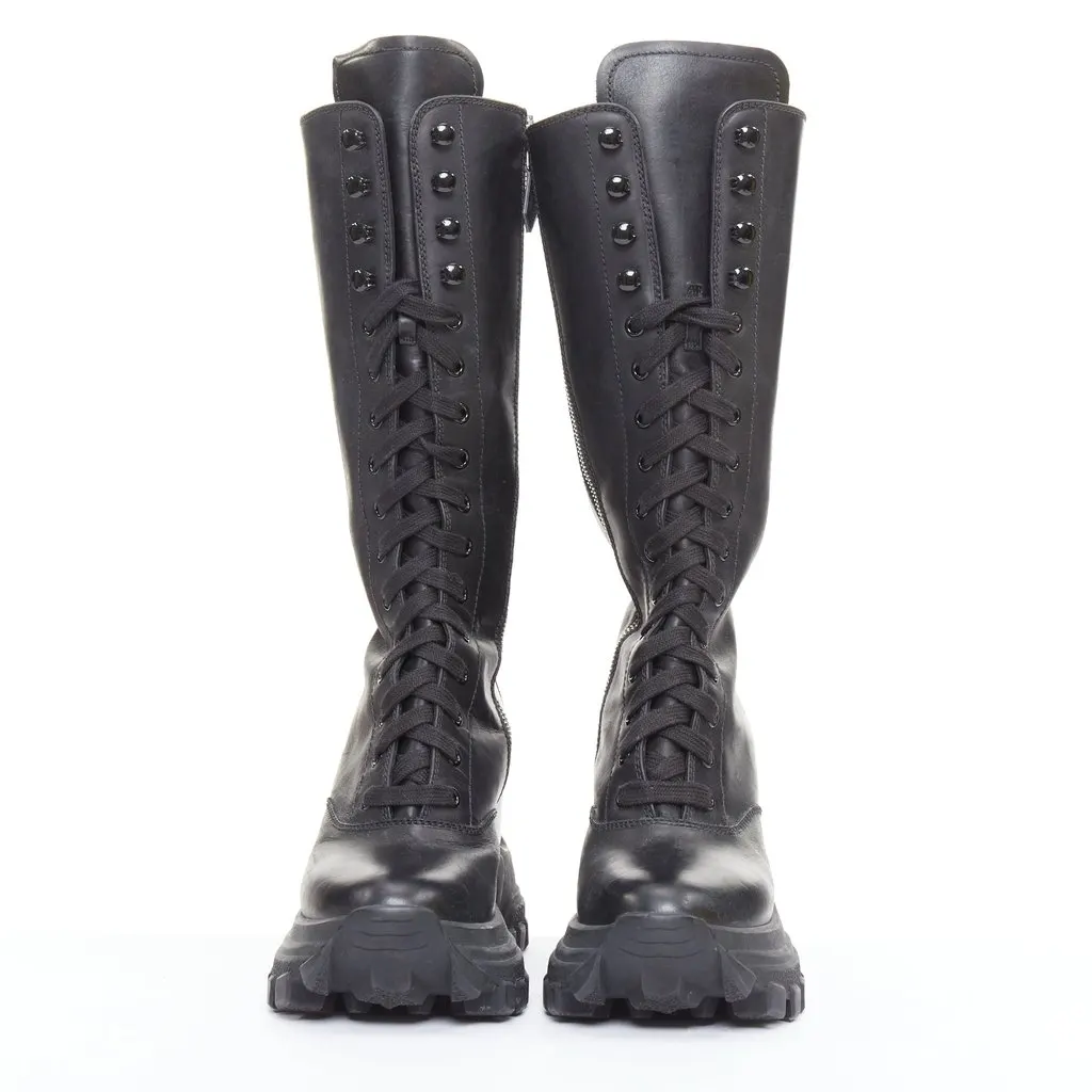 Miu Miu Black Leather Boots Black Leather Good - Inside View