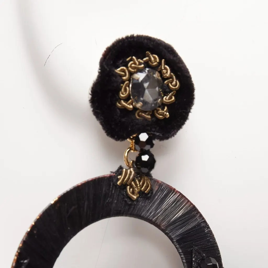 Ranjana Khan Feather Bow Earrings Brown Fur Fair - Model View