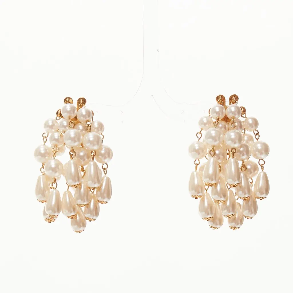 Lele Sadoughi Starburst Earrings Beige Pearl Very good - Front View
