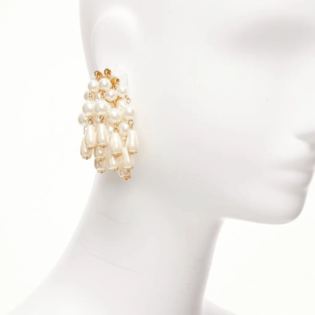 Lele Sadoughi Starburst Earrings Beige Pearl Very good - Back View