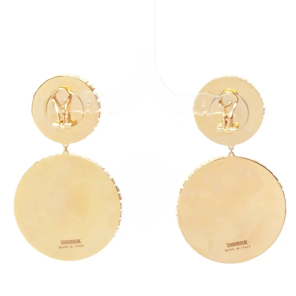 Shourouk Ombre Crystal Earrings Silver Metal Good - Inside View