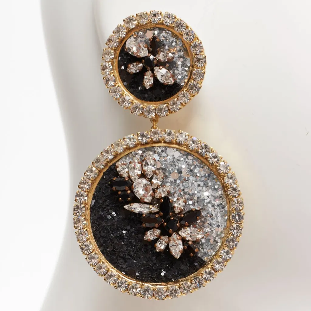 Shourouk Ombre Crystal Earrings Silver Metal Good - Box View