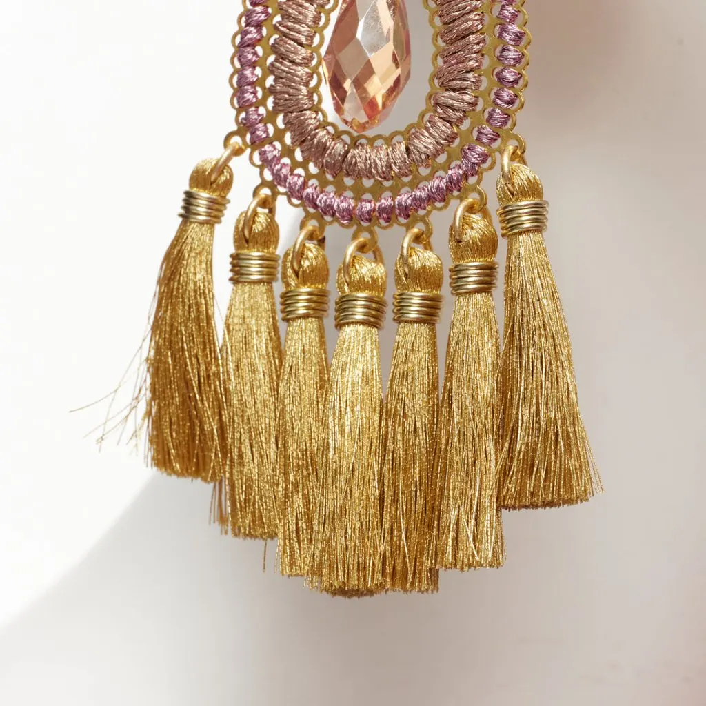 Mercedes Salazar Metallic Applique Earrings Gold Very good - Box View