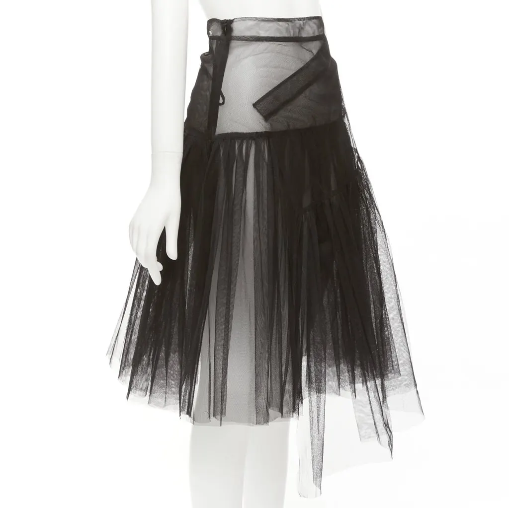 Shushu Tong Tulle High Low Skirt Black Polyester Never worn - Inside View