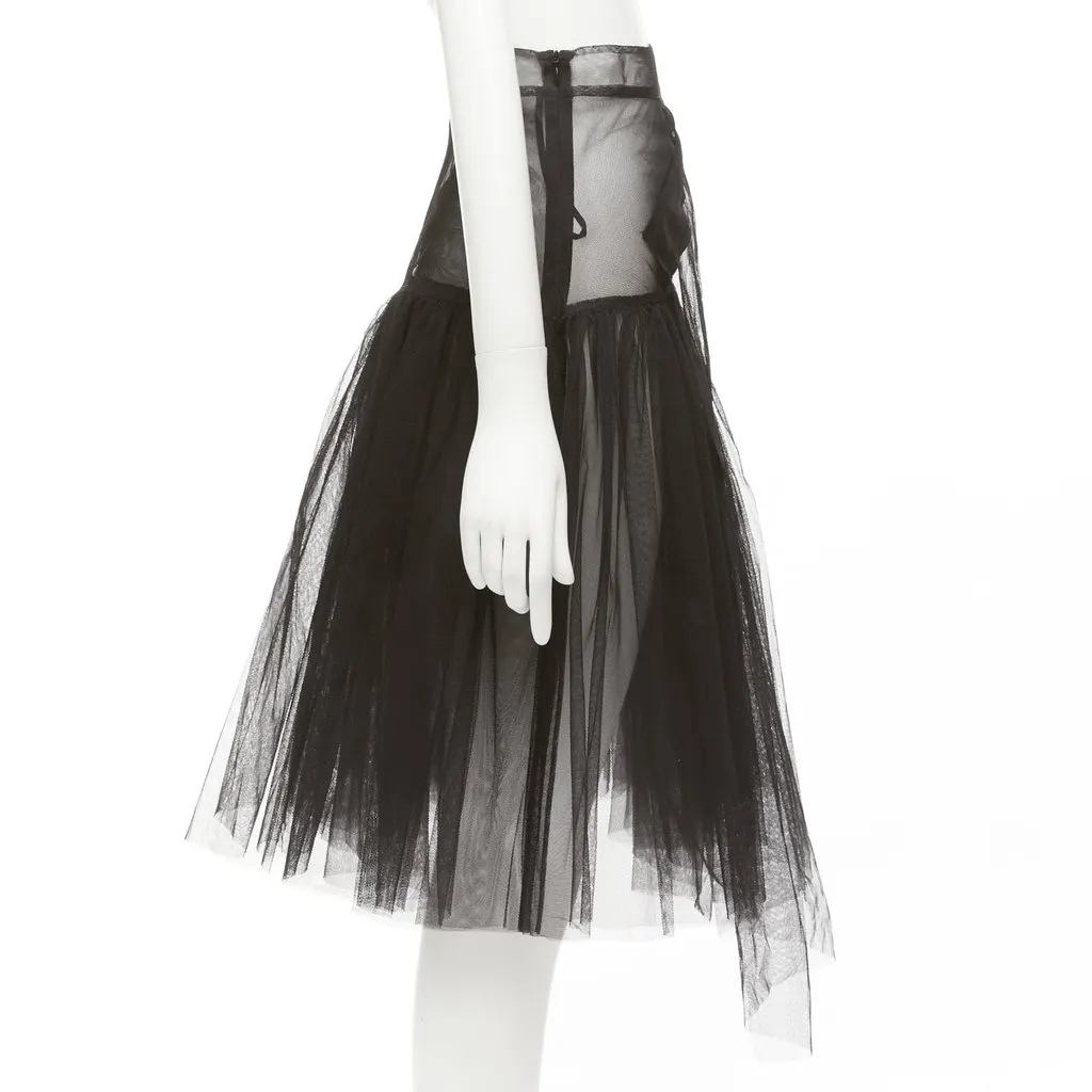 Shushu Tong Tulle High Low Skirt Black Polyester Never worn - Model View