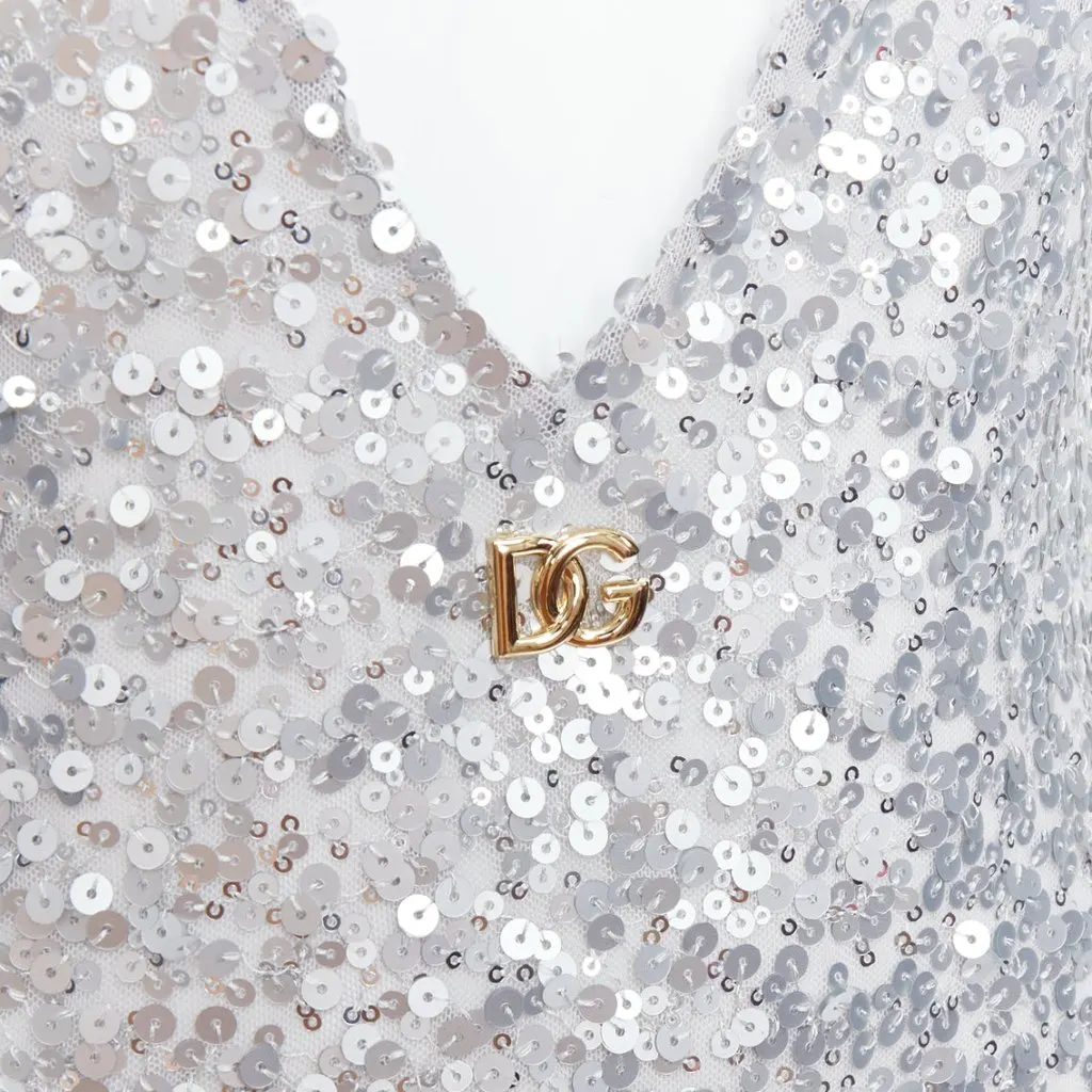 Dolce & Gabbana Silver Polyester Top Silver Polyester Very good - Back View