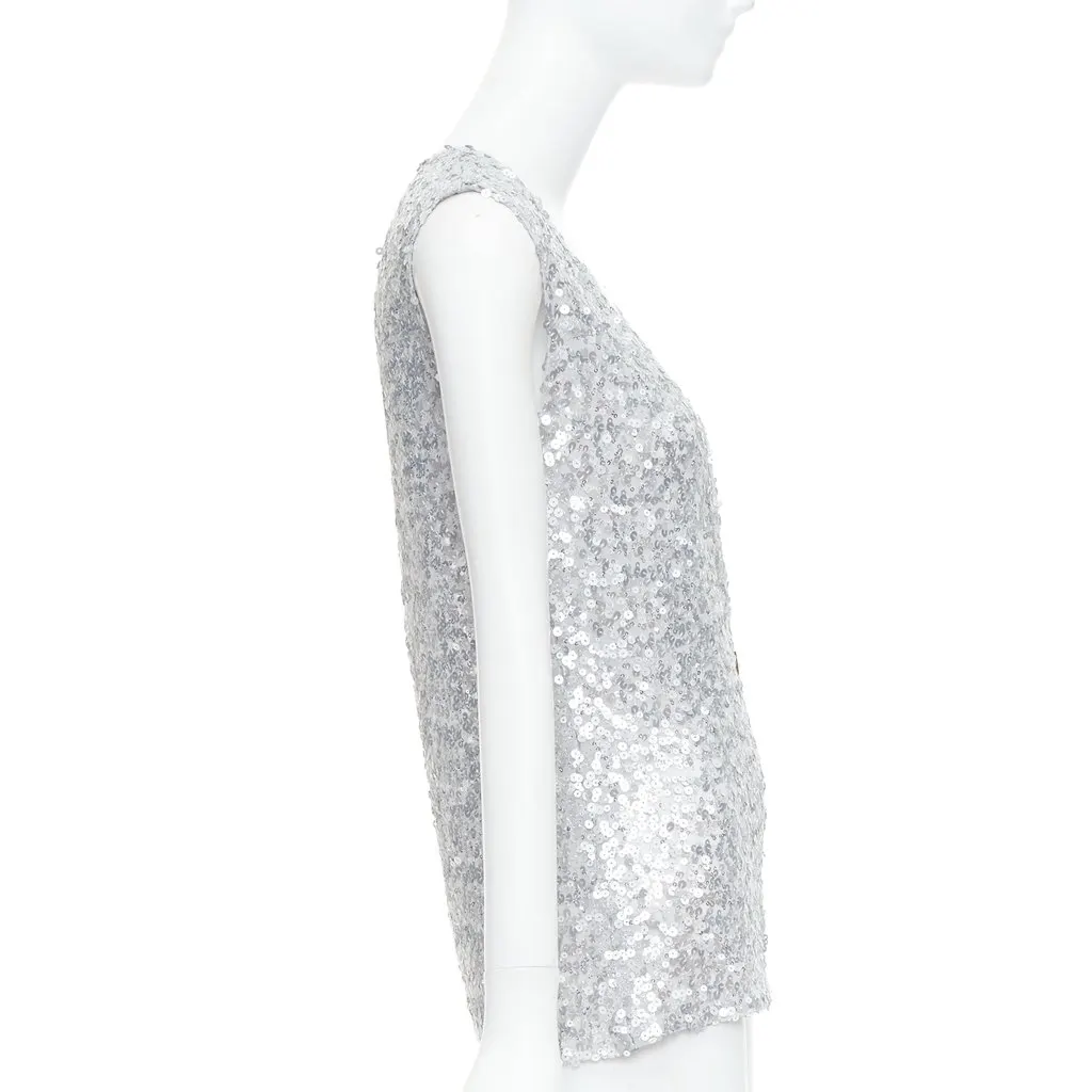 Dolce & Gabbana Silver Polyester Top Silver Polyester Very good - Model View