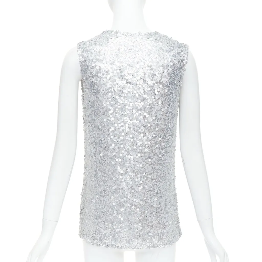 Dolce & Gabbana Silver Polyester Top Silver Polyester Very good - Box View