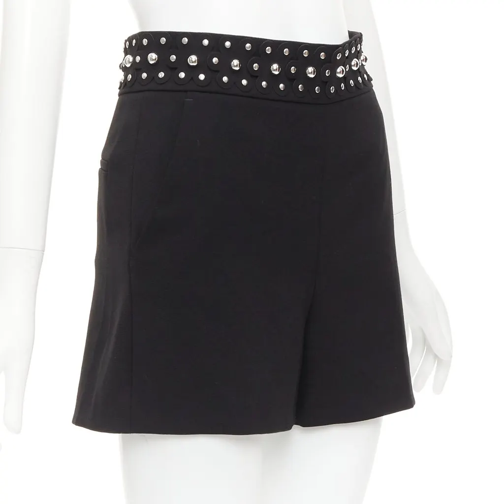 Red Valentino Studded Floral Shorts Black Polyester Never worn - Inside View
