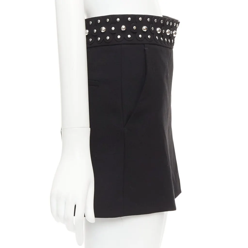 Red Valentino Studded Floral Shorts Black Polyester Never worn - Model View
