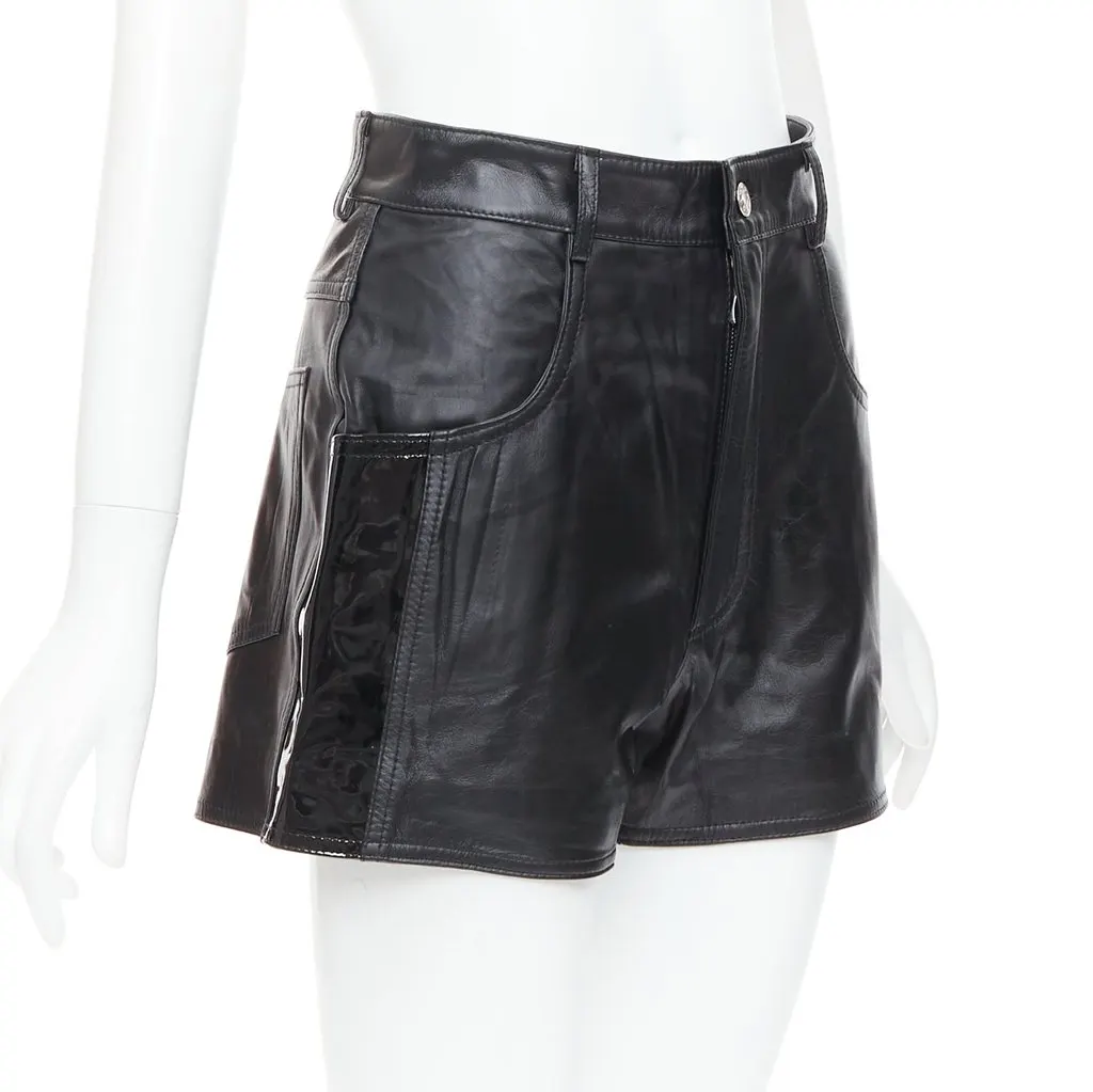 Manokhi Patent Leather Shorts Black Leather Very good - Inside View