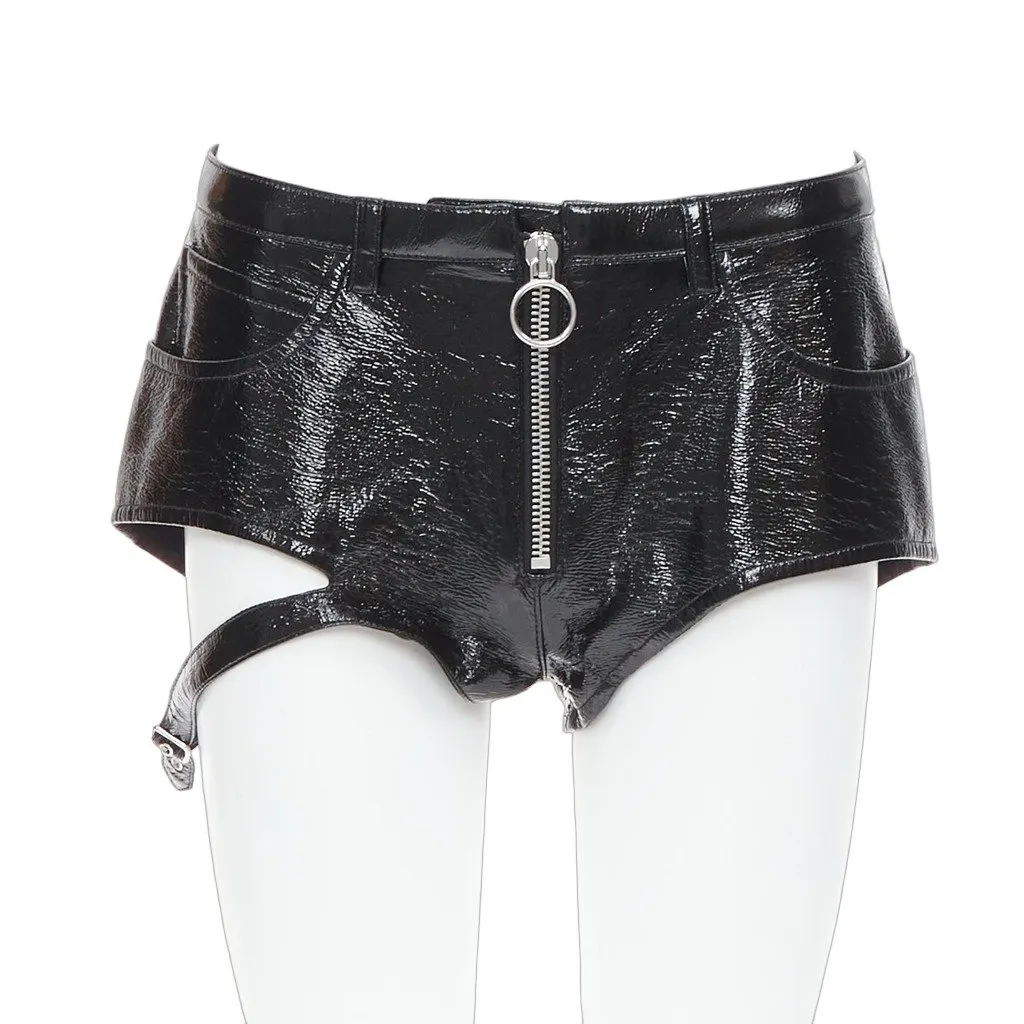 Courrèges Harness Boy Shorts Black Cotton Very good - Front View
