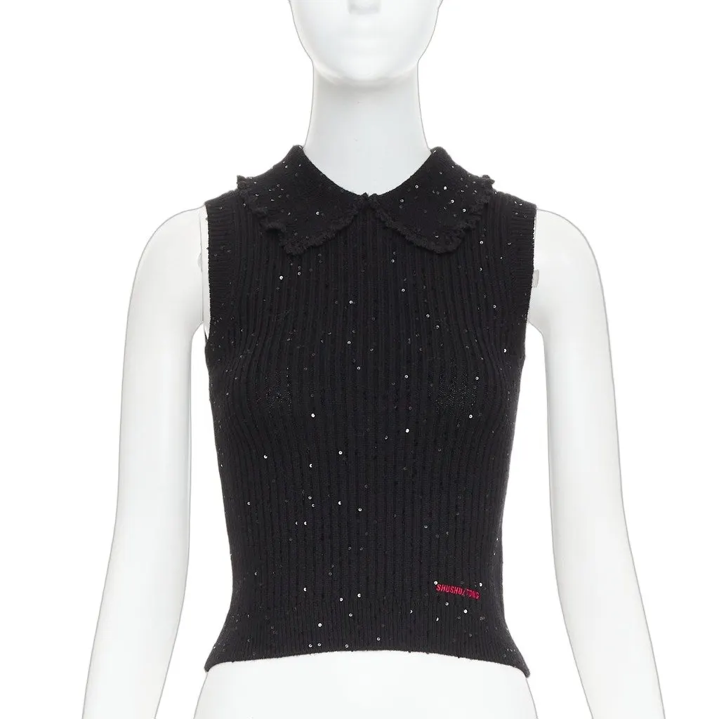 Shushu Tong Black Wool Top Black Wool Very good - Front View