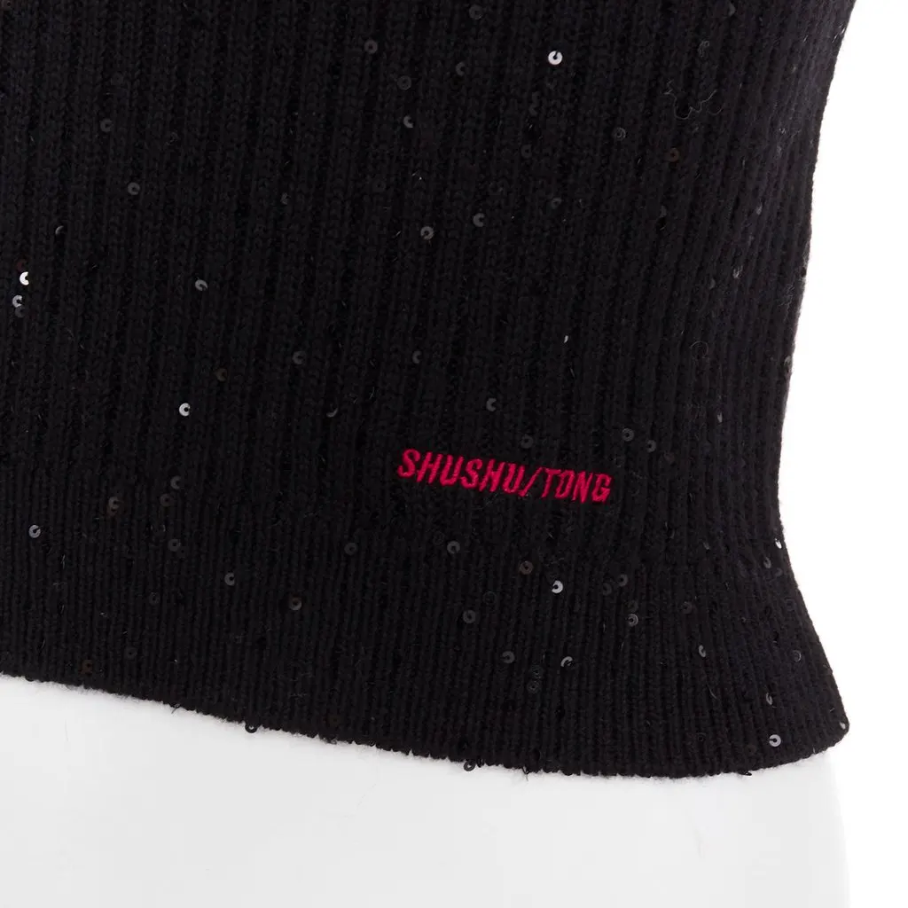 Shushu Tong Black Wool Top Black Wool Very good - Back View