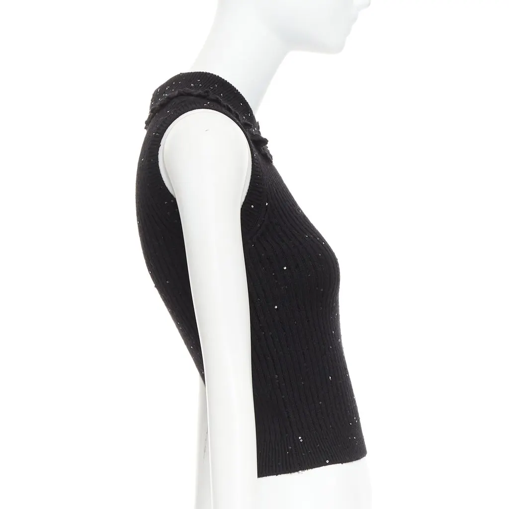 Shushu Tong Black Wool Top Black Wool Very good - Model View