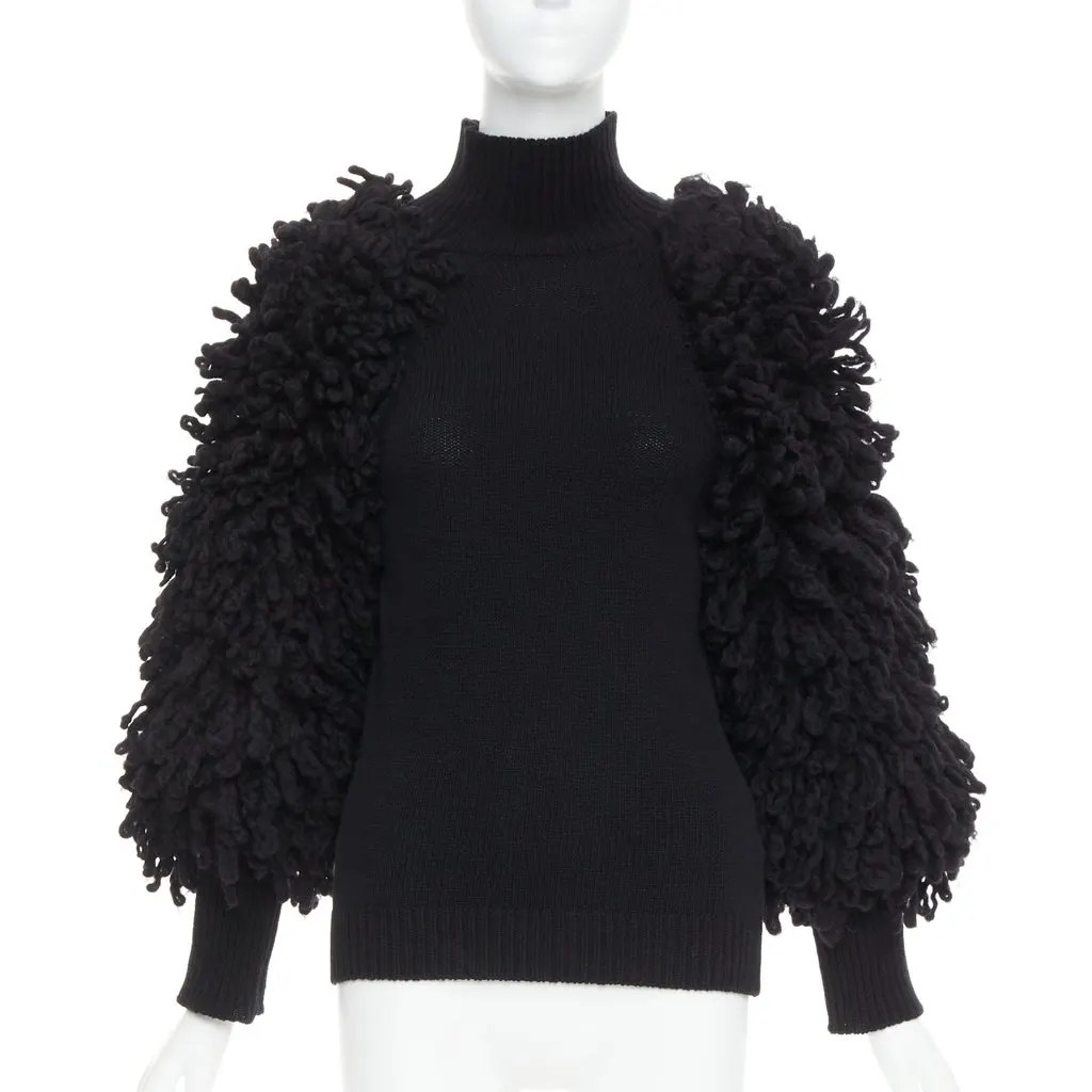 Valentino Black Wool Knitwear Black Wool Very good - Front View