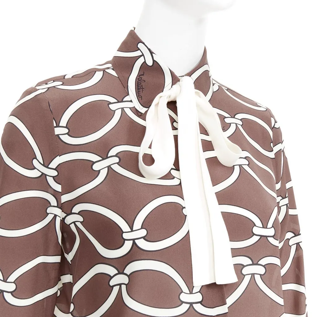 Valentino Brown Silk Top Brown Silk Very good - Back View