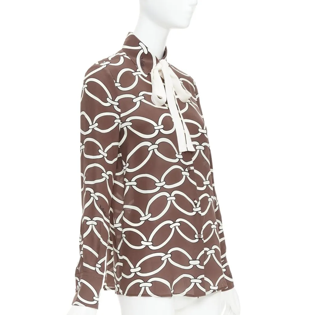 Valentino Brown Silk Top Brown Silk Very good - Inside View
