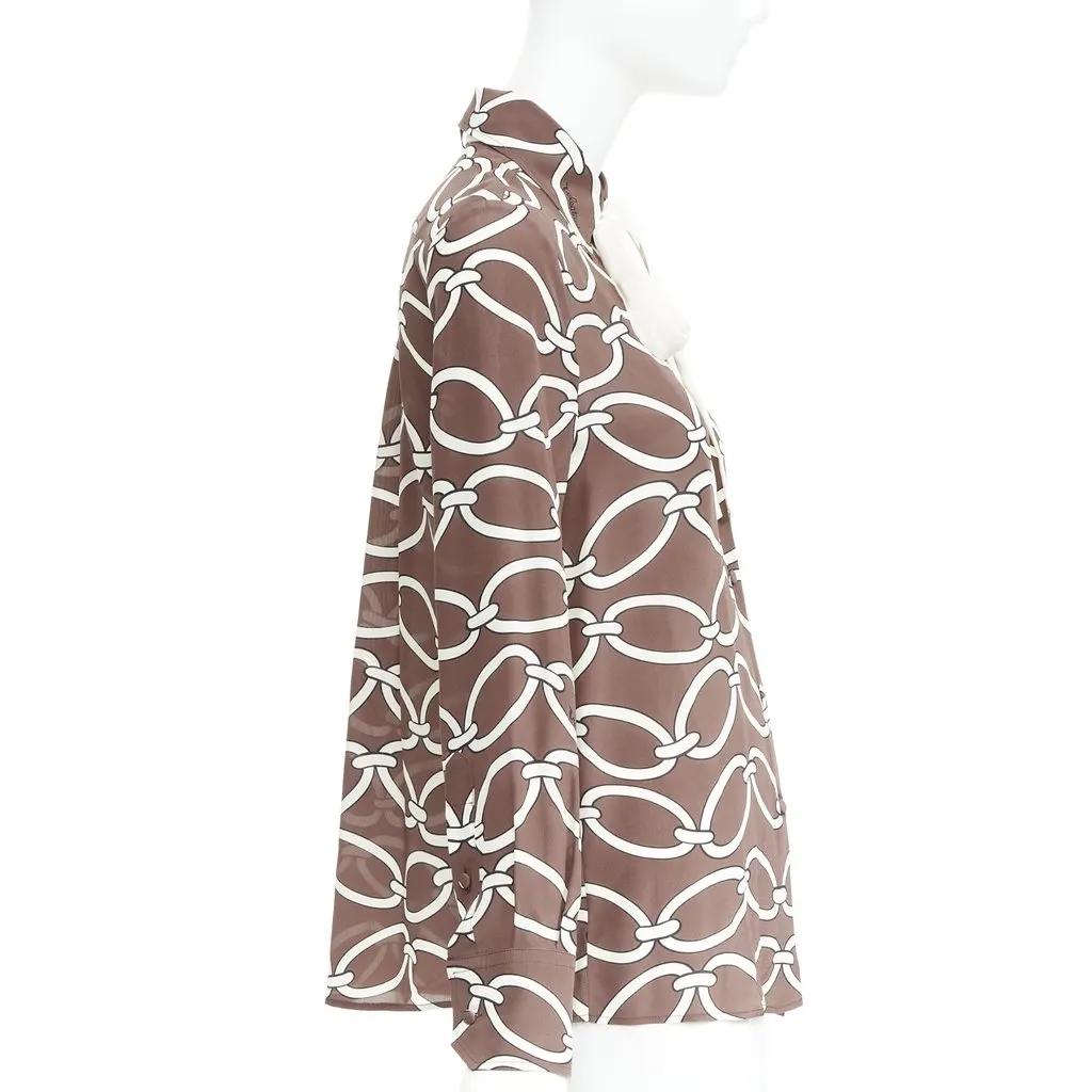 Valentino Brown Silk Top Brown Silk Very good - Model View