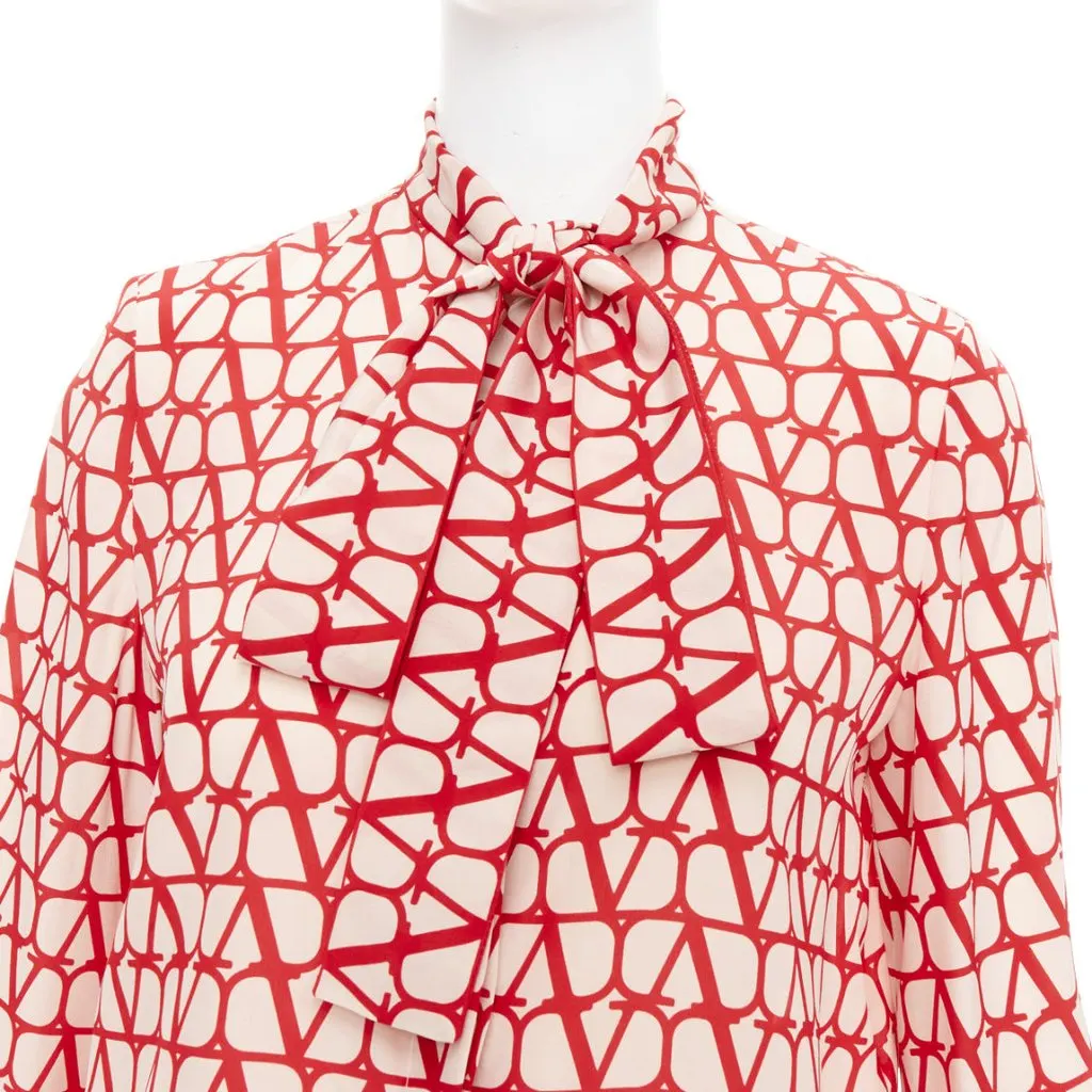 Valentino Red Silk Top Red Silk Good - Back View