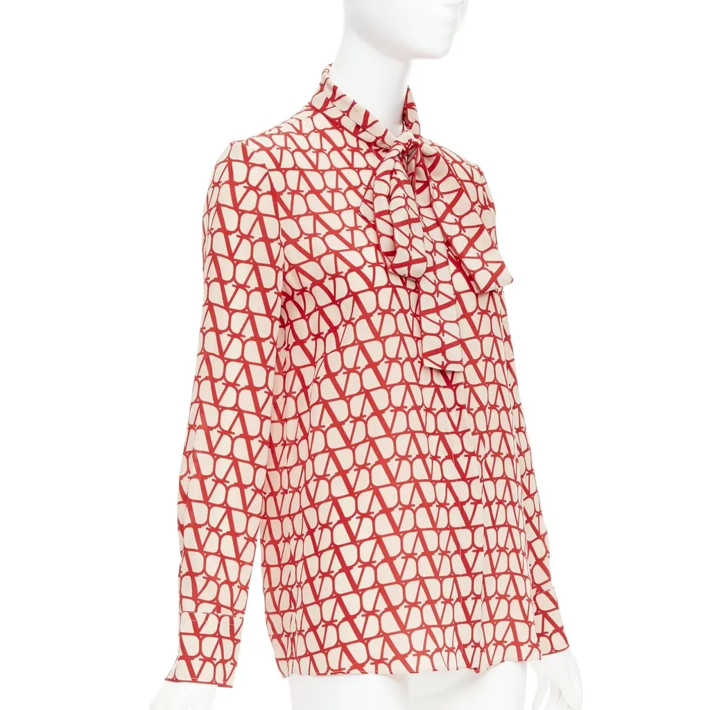 Valentino Red Silk Top Red Silk Good - Inside View