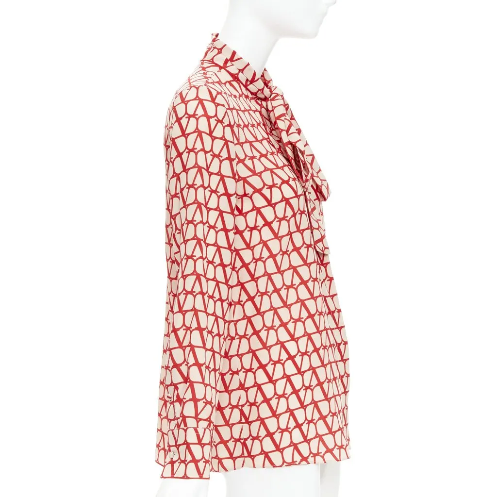 Valentino Red Silk Top Red Silk Good - Model View