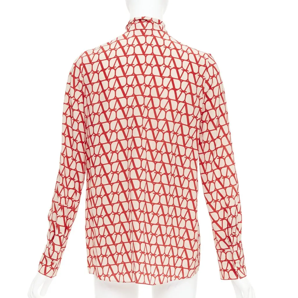 Valentino Red Silk Top Red Silk Good - Box View