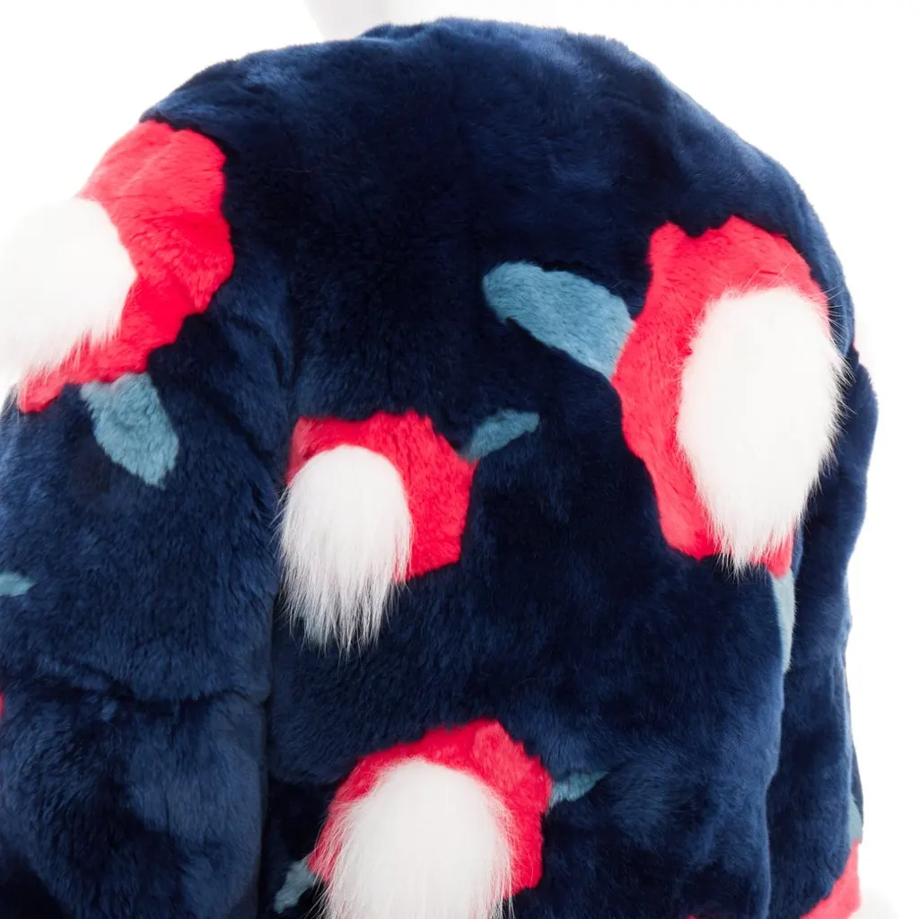 Yves Salomon Navy Fur Coat Navy Fur Very good - Back View