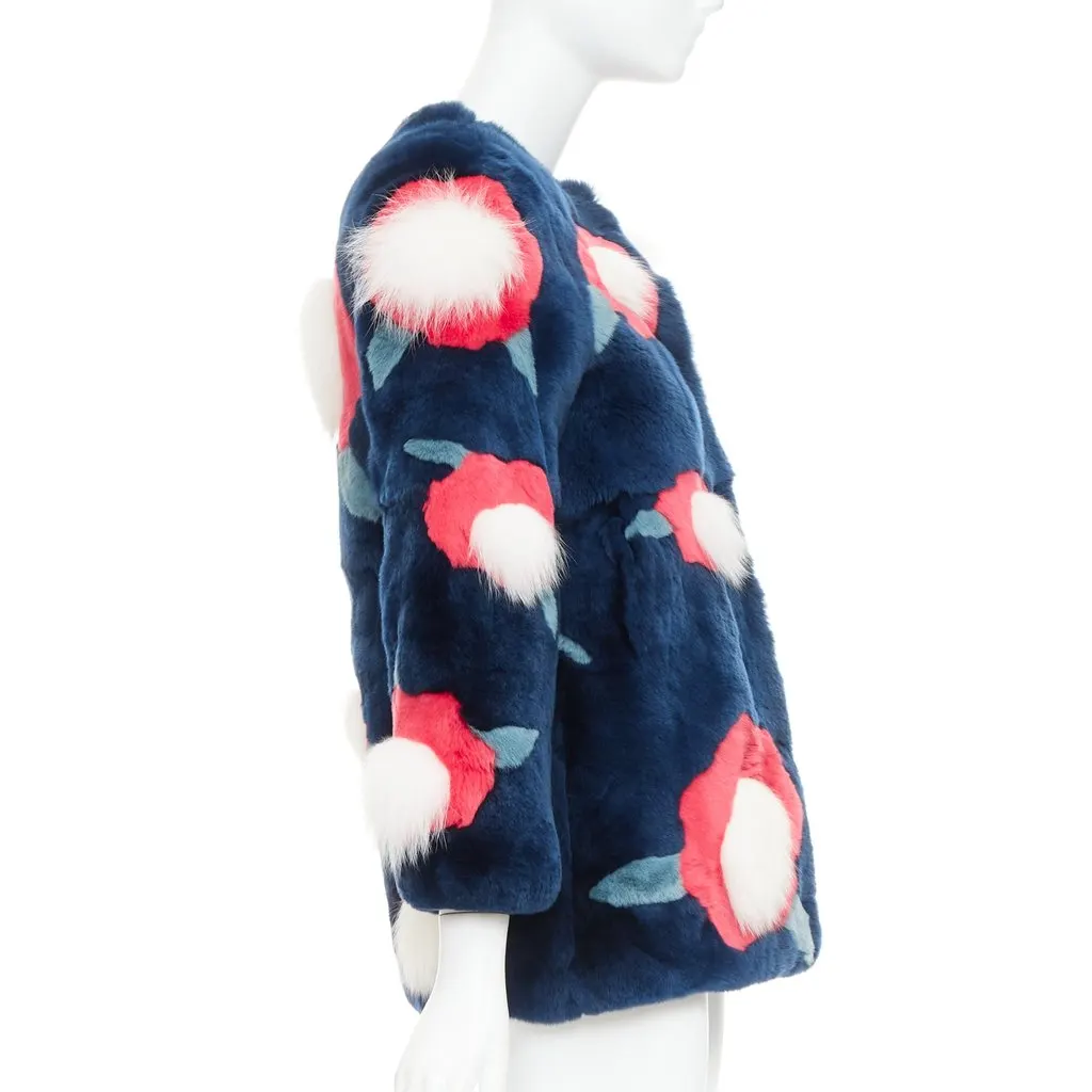Yves Salomon Navy Fur Coat Navy Fur Very good - Box View