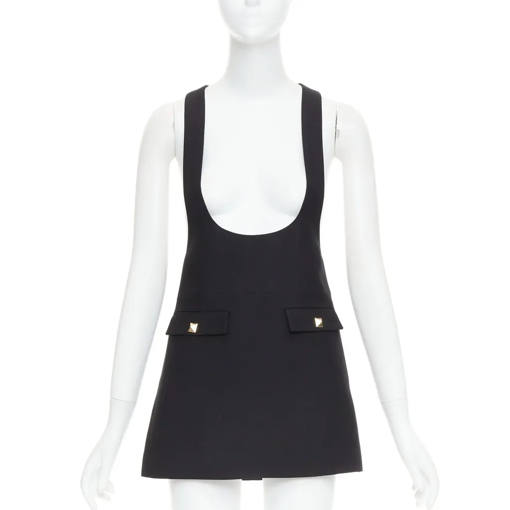 Valentino Black Wool Dress Black Wool Very good - Front View