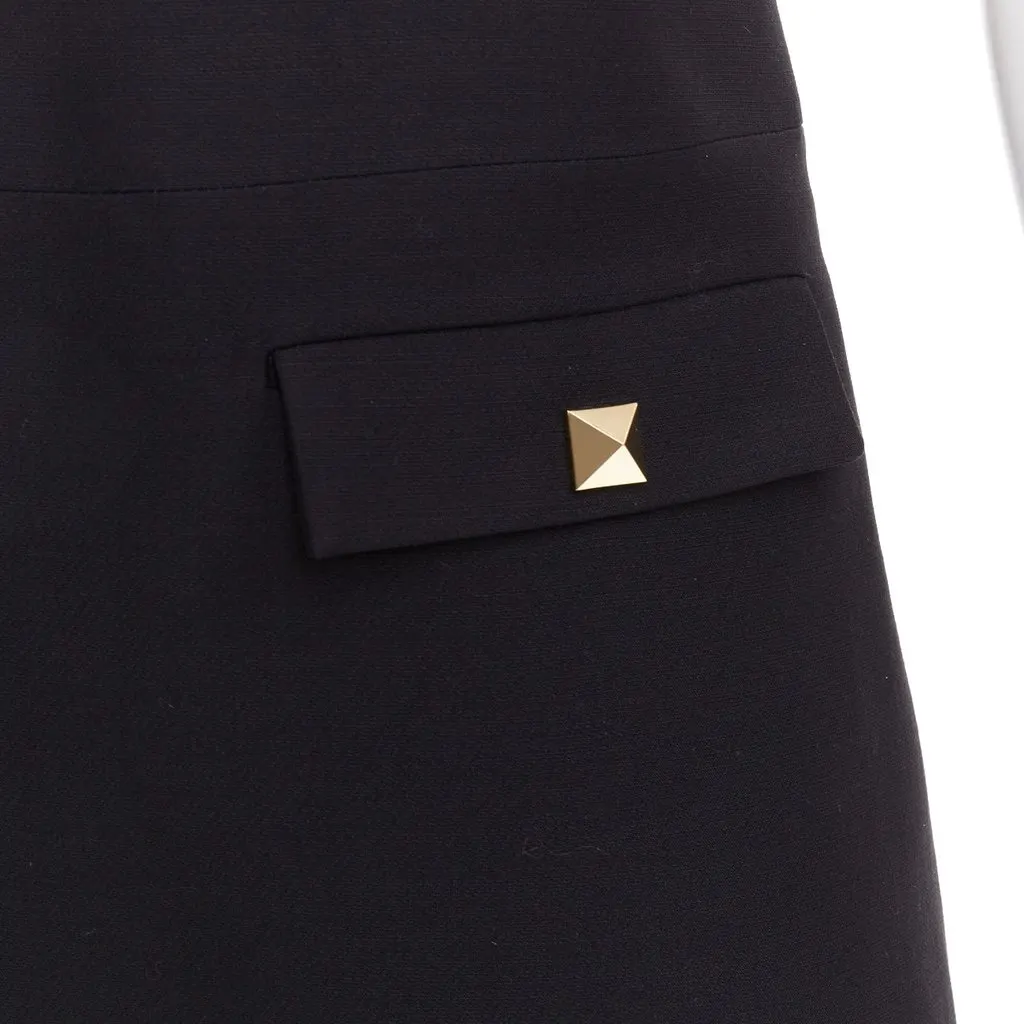 Valentino Black Wool Dress Black Wool Very good - Back View