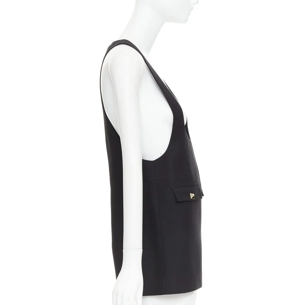 Valentino Black Wool Dress Black Wool Very good - Model View