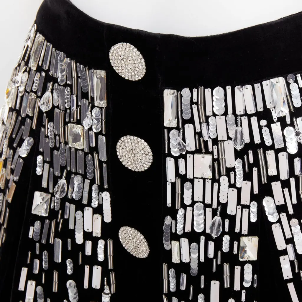 Balmain Embellished Skater Black Velvet Very good - Back View