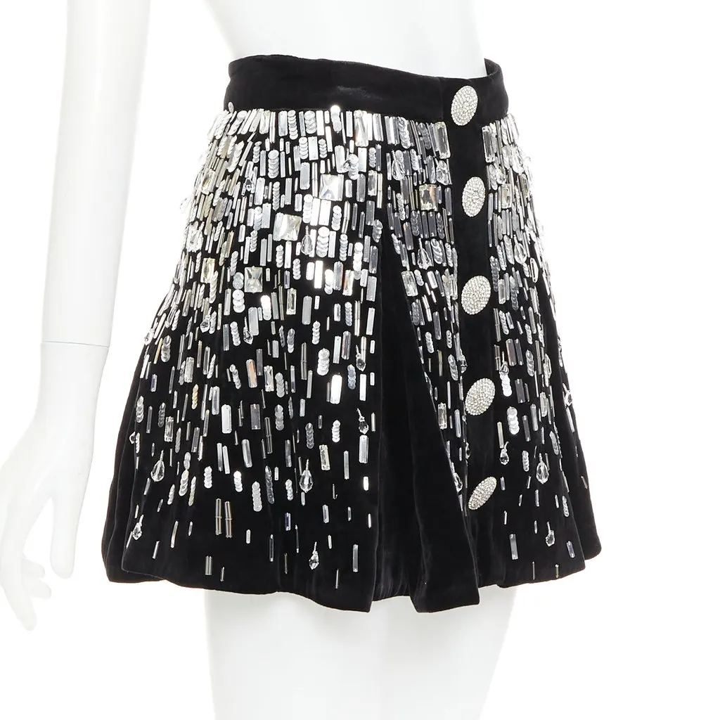Balmain Embellished Skater Black Velvet Very good - Inside View